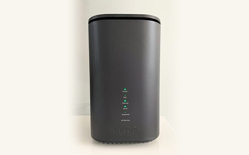NBN modem router standing on a shelf